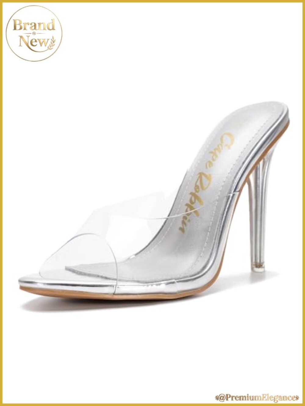 Women's Stiletto Slip On Transparent Heels Sandals - Clear Heel